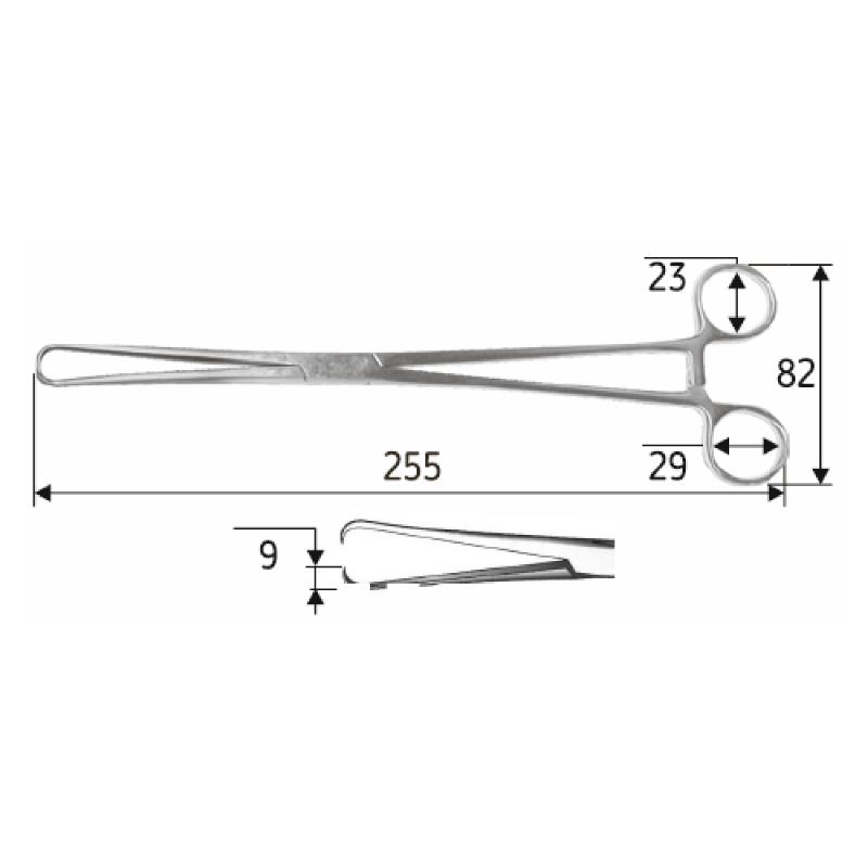 Щипці зубчасті Pozzi 25,5cм, J-20-289 Surgicon